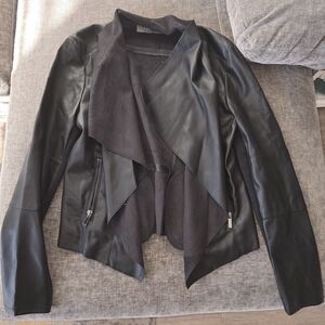 Bagatelle Black Leather Waterfall Jacket